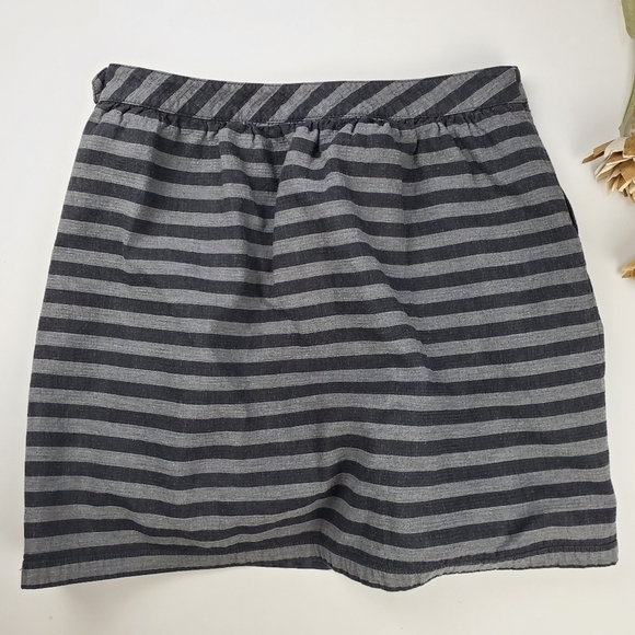 NEW Gap Thick Cotton Charcoal Grey Stripe Skirt 6 - Picture 14 of 15